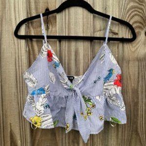 Women’s Floral Spaghetti Strap Bandeau Crop Top